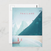タイランドヴィンテージ旅行ポスター – アートポストカード ポストカード (正面/裏面)