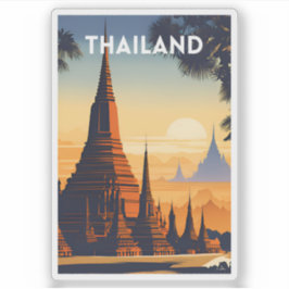 タイランドヴィンテージ旅行ポスター シール