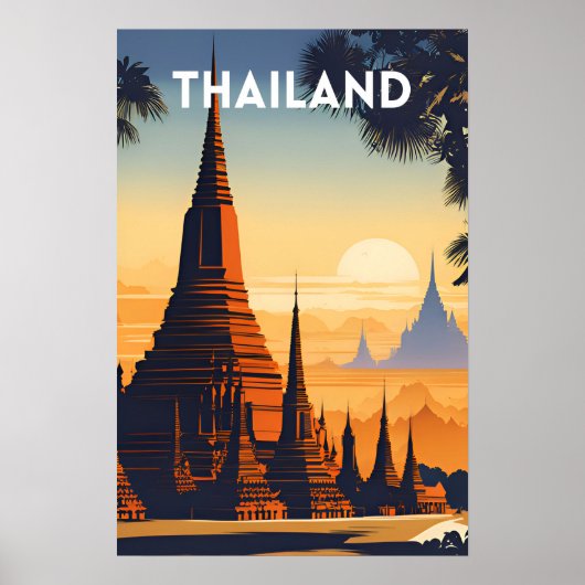 タイランドヴィンテージ旅行ポスター ポスター (正面)