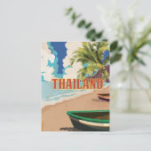 タイランドヴィンテージ旅行ポスター ポストカード (スタンド正面)