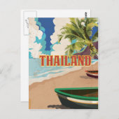 タイランドヴィンテージ旅行ポスター ポストカード (正面/裏面)