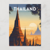 タイランドヴィンテージ旅行ポスター ポストカード (正面)