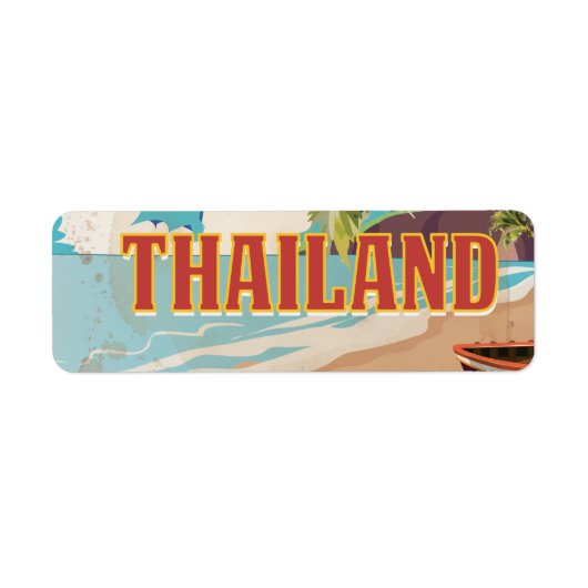 タイランドヴィンテージ旅行ポスター ラベル (正面)