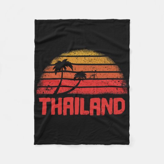 タイランド ビンテージ レトロ 70年代 古着 フリースブランケット (正面)