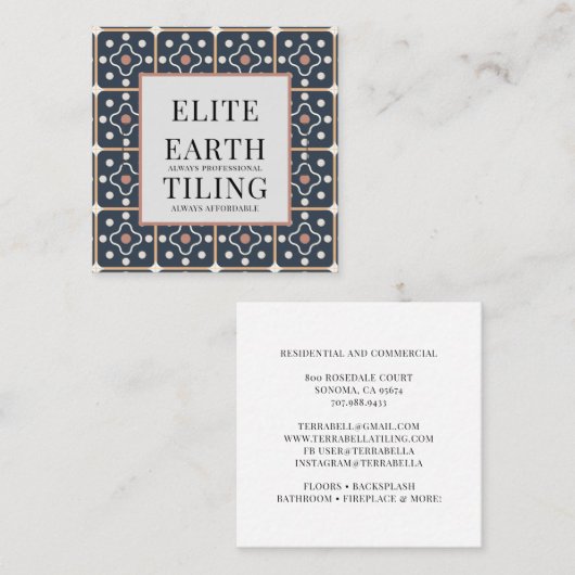 タイラーのタイリングの幾何学的パターン スクエア名刺 (正面/裏面)