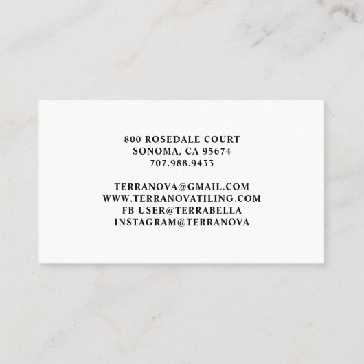 タイラーのタイリング幾何学的パターン正方形ビジネスCa 名刺 (裏面)