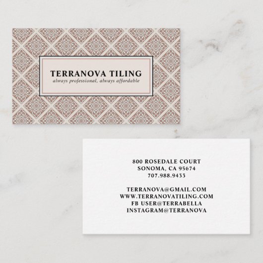タイラーのタイリング幾何学的パターン正方形ビジネスCa 名刺 (正面/裏面)