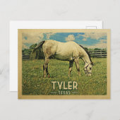 タイラーテキサス州ホースファーム – ヴィンテージトラベル ポストカード (正面/裏面)