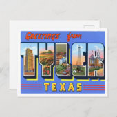 タイラーテキサス州ヴィンテージ大文字葉書 ポストカード (正面/裏面)