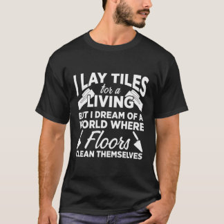 タイラー床張りインストーラタイルセット用の敷設タイル Tシャツ
