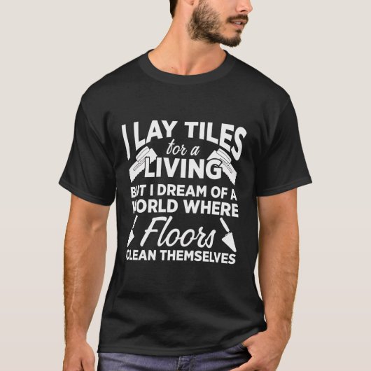 タイラー床張りインストーラタイルセット用の敷設タイル Tシャツ (正面)