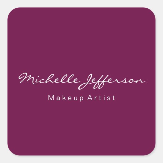 タイリアン・パープルのメイクアップアーティストユニーク スクエアシール (正面)