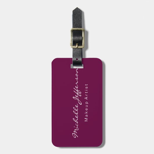 タイリアン・パープルのメイクアップユニークアーティストお名前 ラゲッジタグ (正面縦)