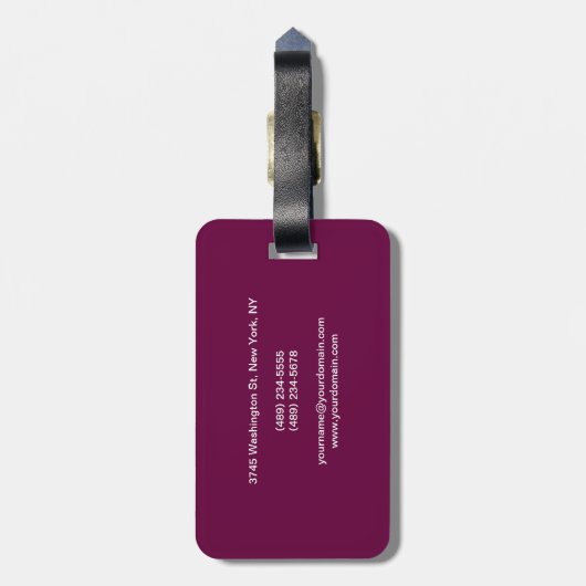 タイリアン・パープルのメイクアップユニークアーティストお名前 ラゲッジタグ (裏面縦)