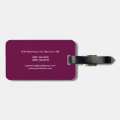 タイリアン・パープルのメイクアップユニークアーティストお名前 ラゲッジタグ (裏面横)