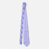 タイリングされたギリシャ国旗のハートファンキー青い正方形 ネクタイ (裏面)