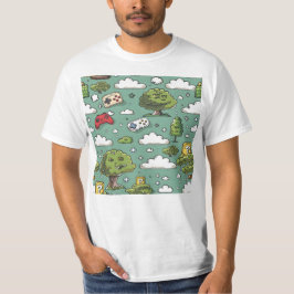 タイリングされたビデオゲームのシンボルパターン Tシャツ
