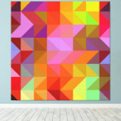 タイリングカラフルパターン キャンバスプリント (インサイチュ (ウッドフロア))