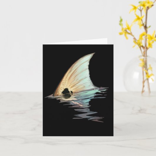 タイリングレッドフィッシュテールレッドドラムフィッシュシャツ カード (黄色い花)