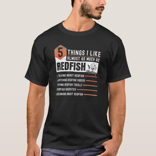 タイリングRedfish魚釣りジョークRedfishing Artwork Q Tシャツ (正面)