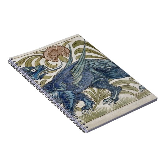 タイルのための「ドラゴン」のデザイン(w/c紙で) ノートブック (右側)