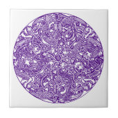 タイルのケルト結び目模様の紫色の白い複雑絡み合います タイル (正面)