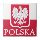 タイルのコースターポルスカの旗の紋章付き外衣 タイル (正面)