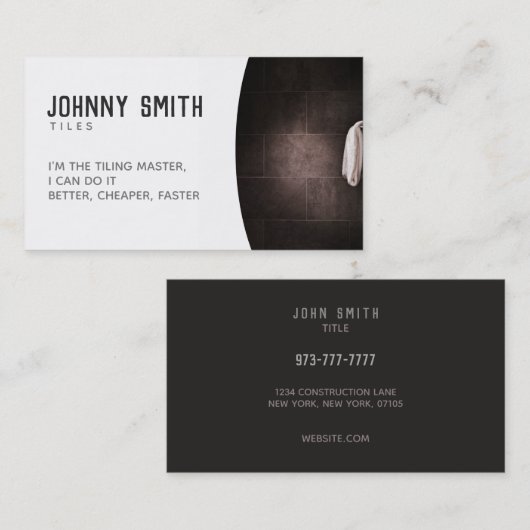 タイルのスローガンの名刺 名刺 (正面/裏面)