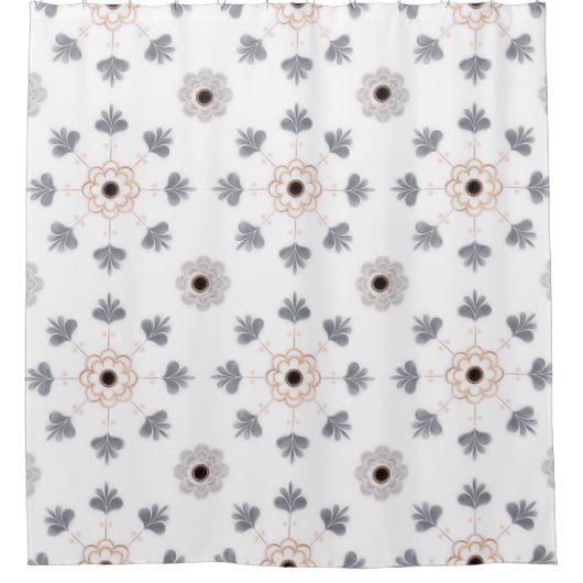 タイルのテクスチャパターンAのイラストレーション シャワーカーテン (正面)