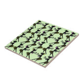 タイルのハワイの熱帯ヴィンテージのフラ女の子Seafoam タイル (側面)