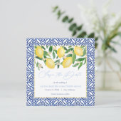 タイルのパウダーブルースペインのの水彩レモン セーブザデート (スタンド正面)