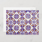 タイルのパターンがクローズアップ,ポルトガル ポストカード (正面/裏面)