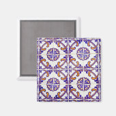 タイルのパターンがクローズアップ,ポルトガル マグネット (正面/裏面)