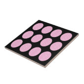 タイルのピンクのグリッターの円（黒） タイル (側面)