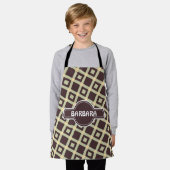 タイルのベージチョコレートパタミニマルーン エプロン (着用した状態)