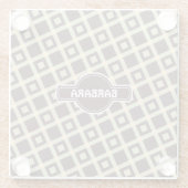 タイルのベージチョコレートパタミニマルーン ガラスコースター (裏面)