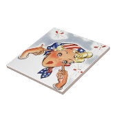 タイルのレトロのヴィンテージの爆竹の女性ポップアート タイル (側面)