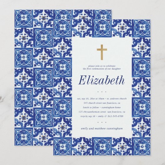 タイルの交地中海の流 招待状 (正面/裏面)