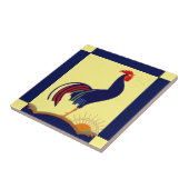 タイルの民芸のオンドリのカラスの朝日曜日及び青 タイル (側面)