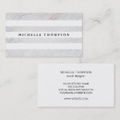 タイルの白いパターン/白ストライプいモダン 名刺 (正面/裏面)