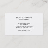 タイルの白いパターン/白ストライプいモダン 名刺 (裏面)