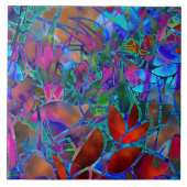 タイルの花柄の抽象芸術のステンドグラス タイル (正面)