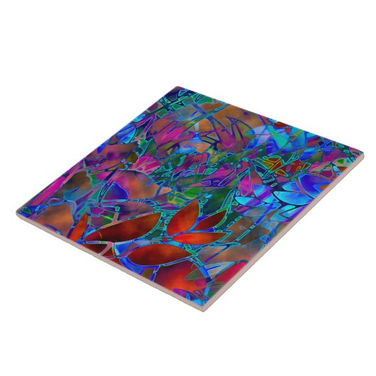 タイルの花柄の抽象芸術のステンドグラス タイル (側面)