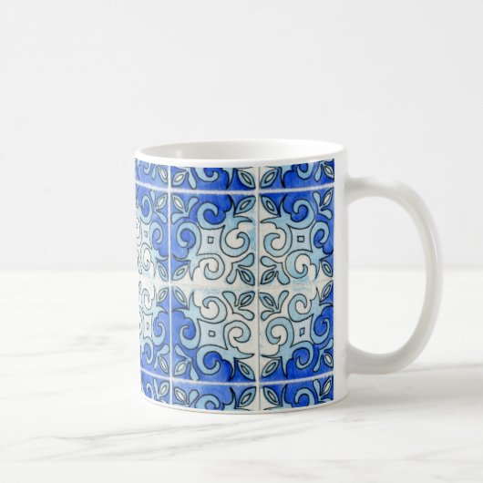 タイルの芸術のマグ-青 コーヒーマグカップ (右)