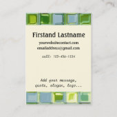 タイルの芸術の不朽のカスタムな名刺 名刺 (裏面)