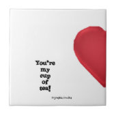 タイルの赤いハート半分の タイル (正面)