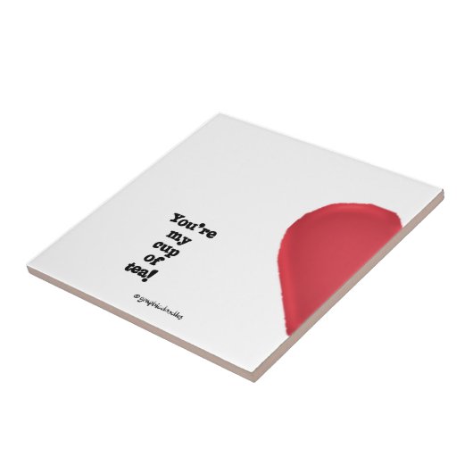 タイルの赤いハート半分の タイル (側面)