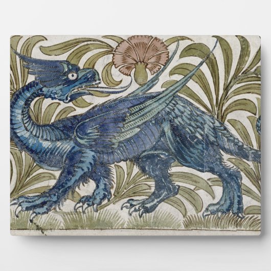 タイルの'Dragon'デザイン(紙上のw/c) フォトプラーク (正面)