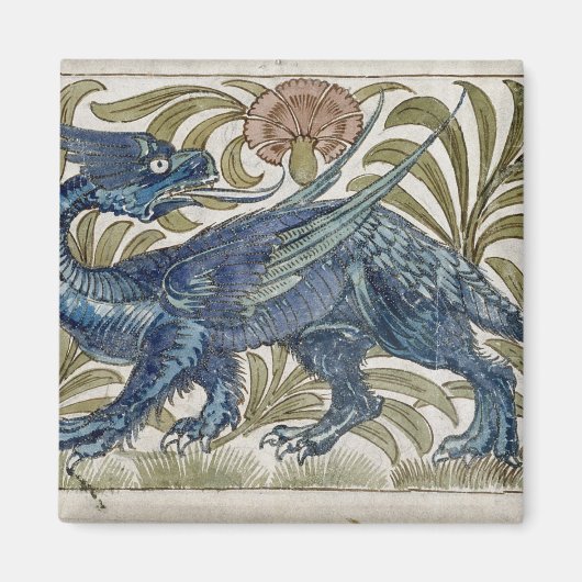 タイルの'Dragon'デザイン(紙上のw/c) マグネット (正面)