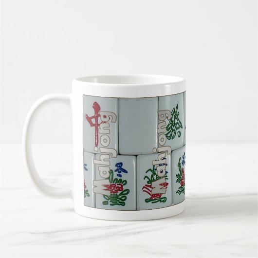 タイルのMahjong (6)を置いて下さい コーヒーマグカップ (左)